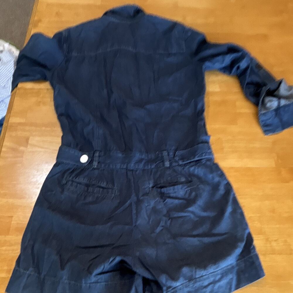 Fade to Blue Denim Romper Blue Long Sleeve Button Front Utility Playsuit S - Picture 4 of 5